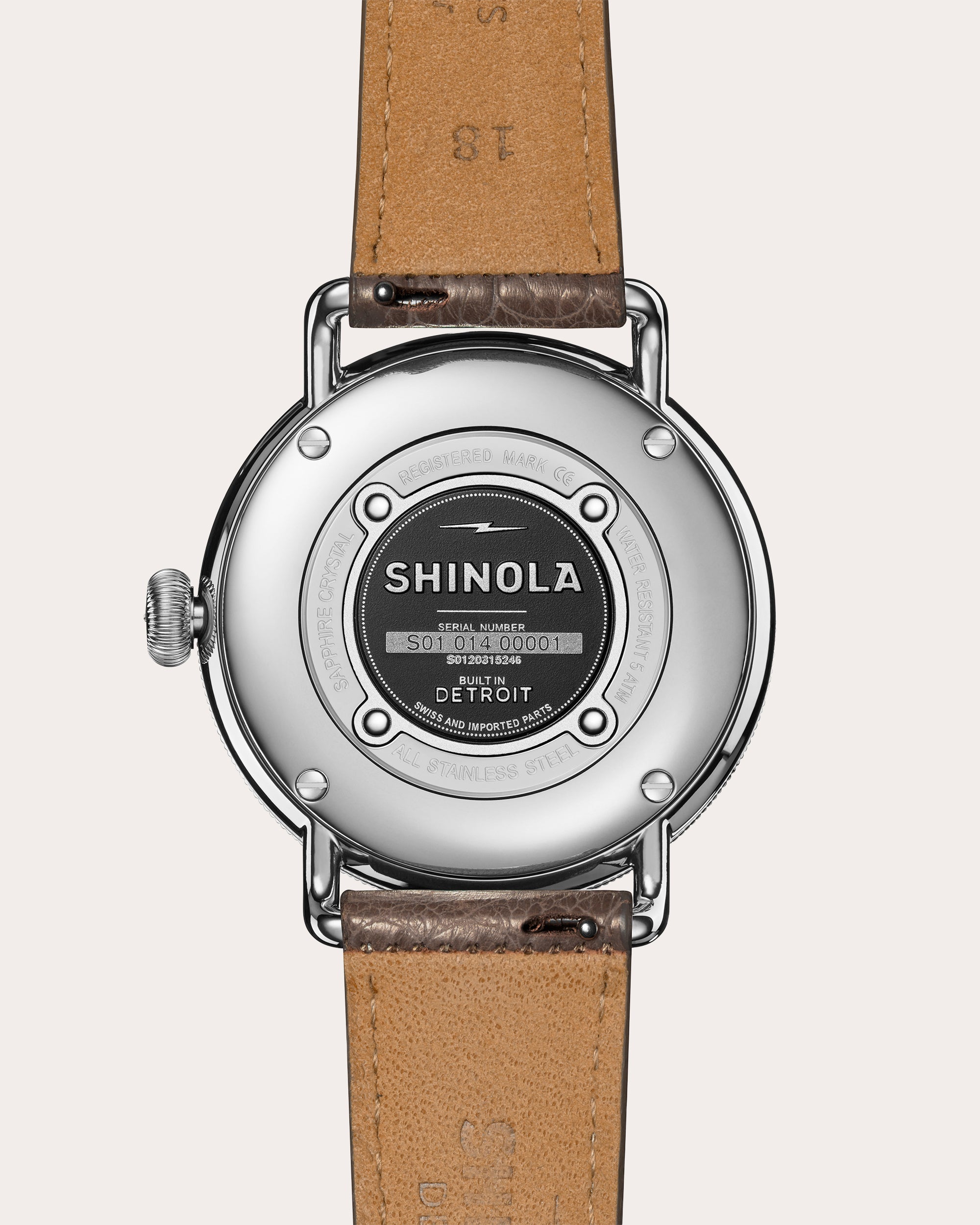 Canfield 38mm Croc Leather-Strap Watch