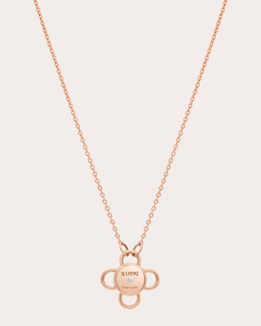 Pink Sapphire & 18k Rose Gold Baby Bolt Pendant Necklace