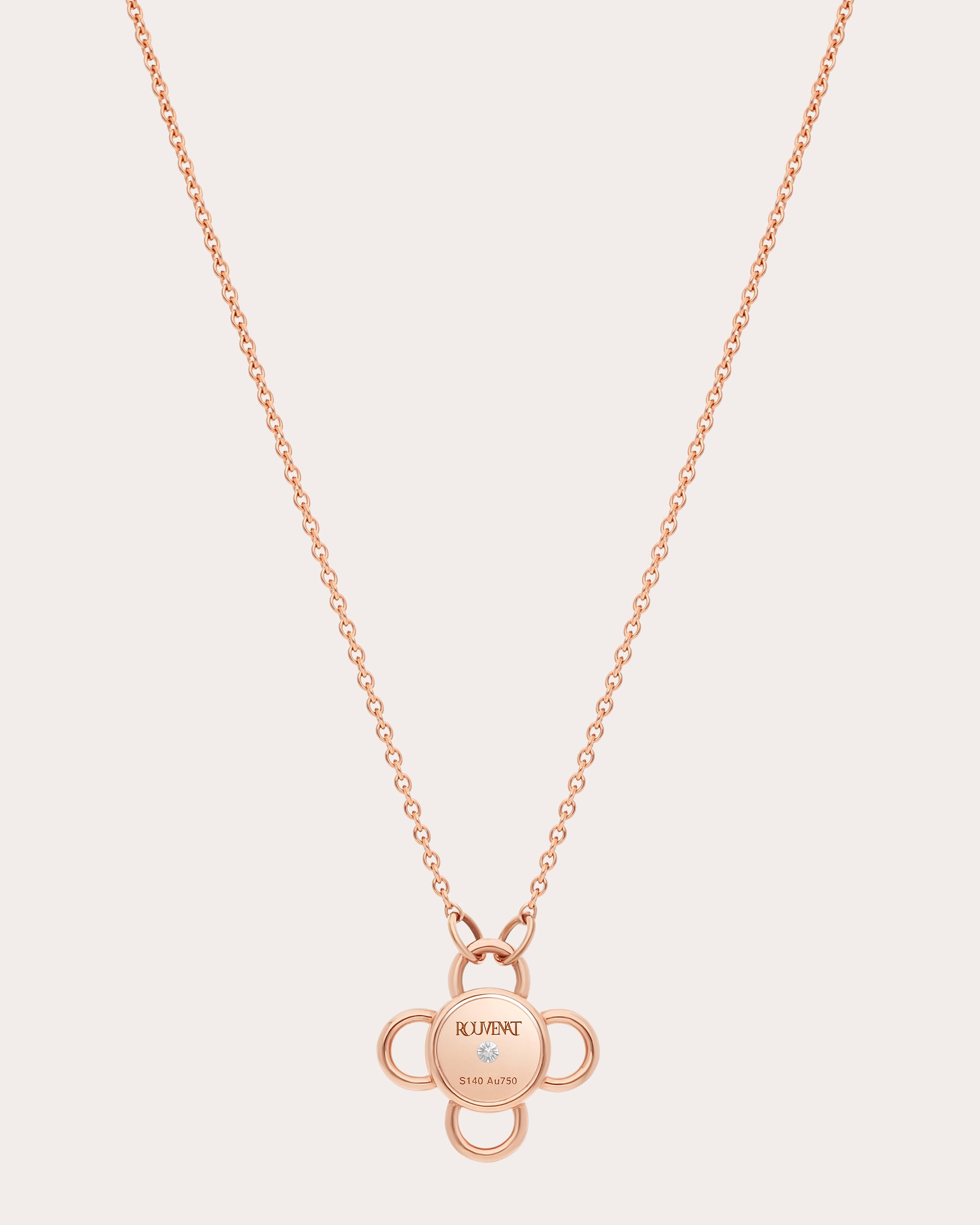 Pink Sapphire & 18k Rose Gold Baby Bolt Pendant Necklace