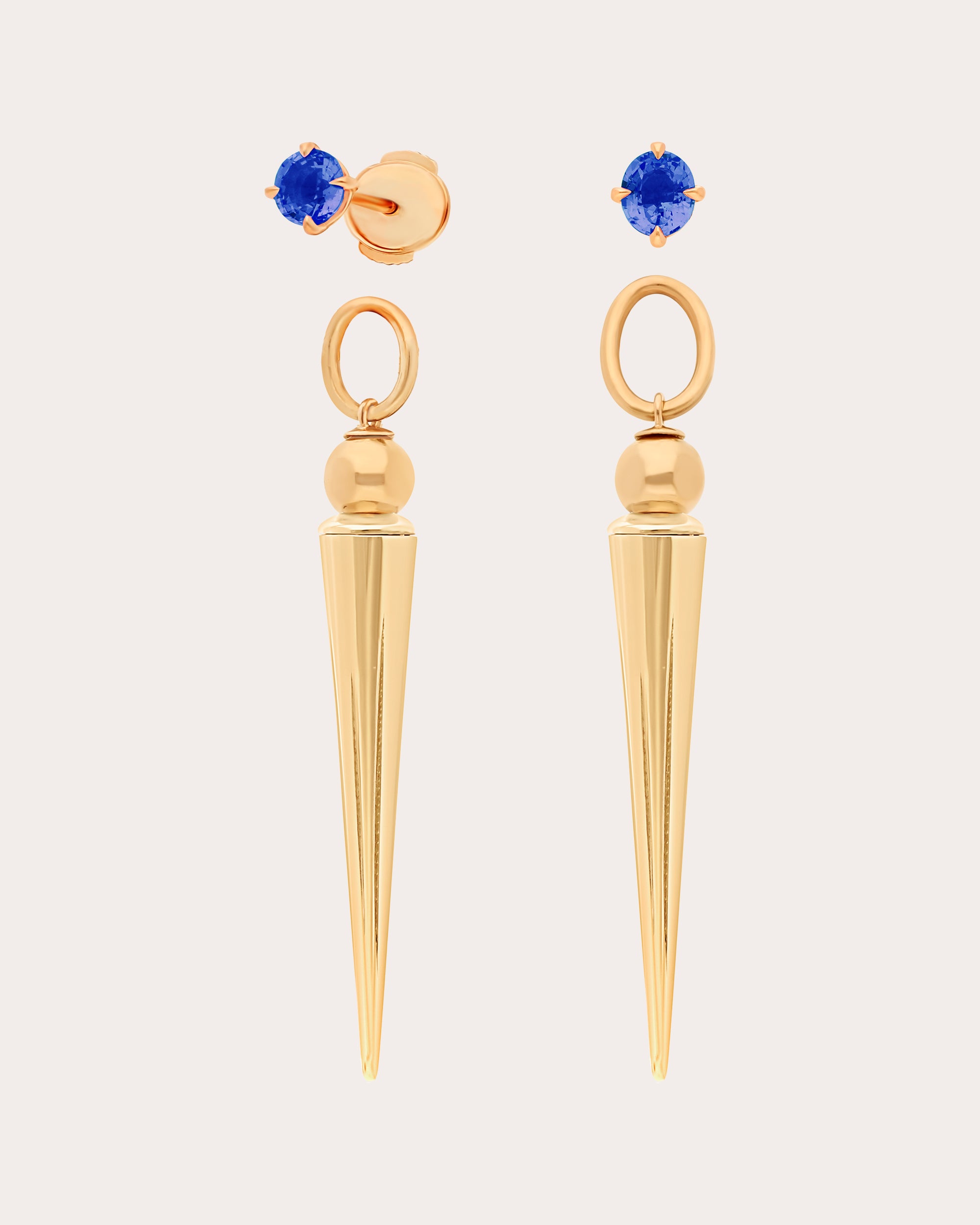 Sapphire & 18k Gold Pampille Spike Drop Earrings