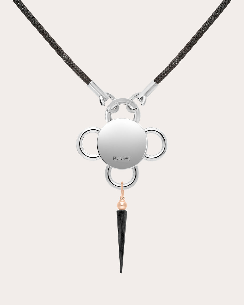 Emerald & 18k Rose Gold Bolt Pendant Necklace