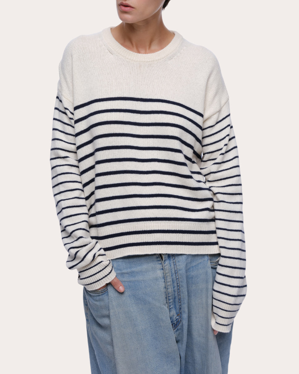 Nic Stripe Cotton Cashmere Sweater