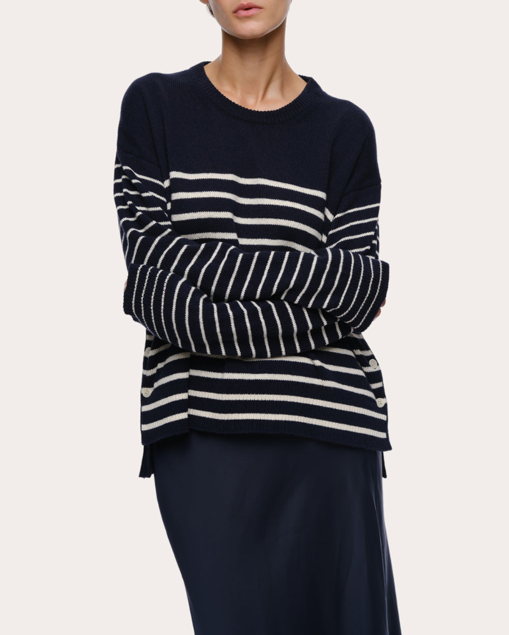 Nic Stripe Cotton Cashmere Sweater