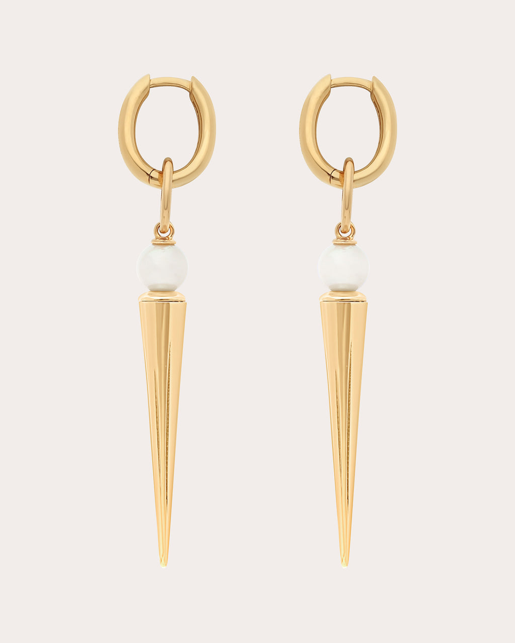 Pearl & 18k Gold Pampille Spike Drop Earrings