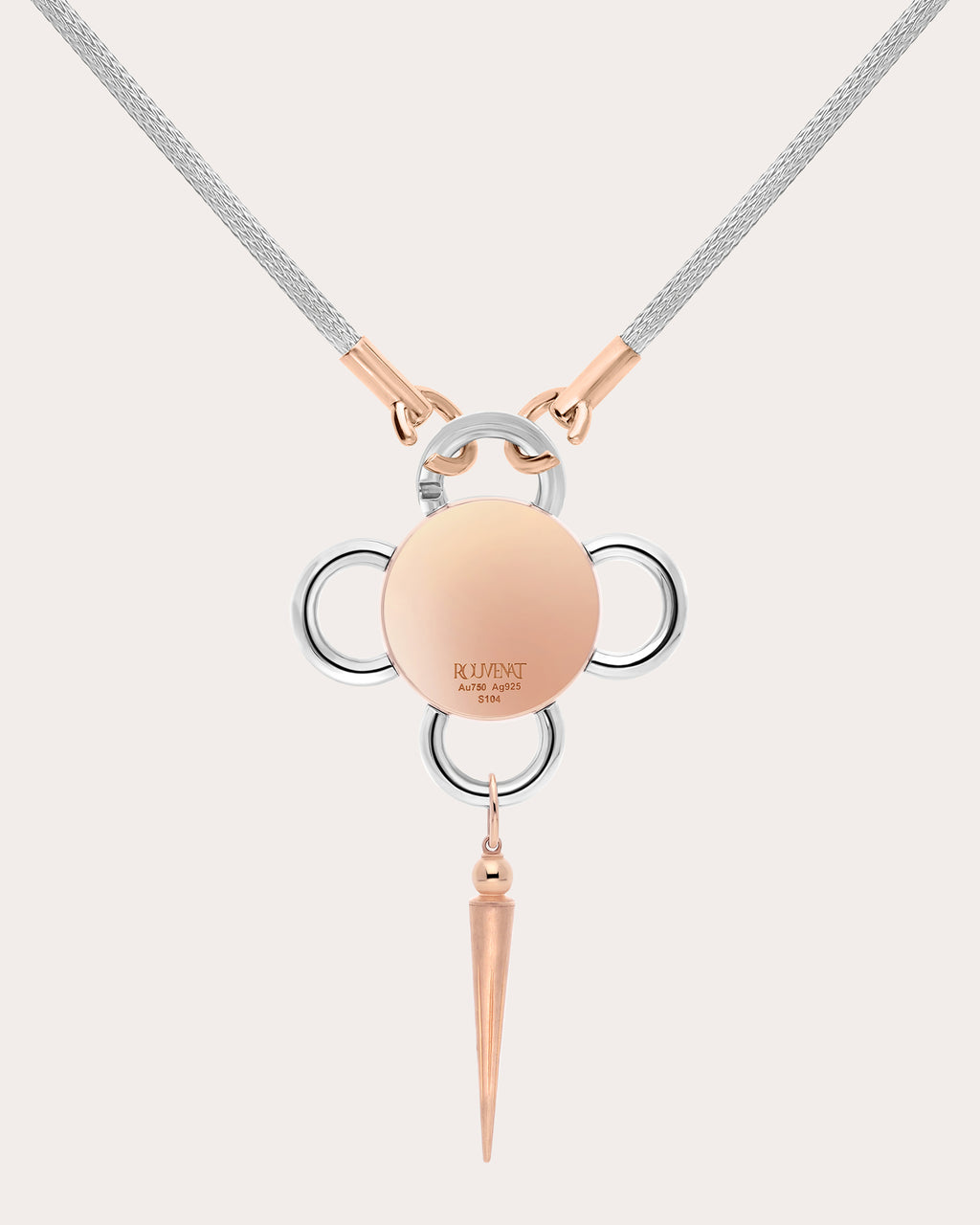 Diamond Two-Tone Bolt Pendant Necklace