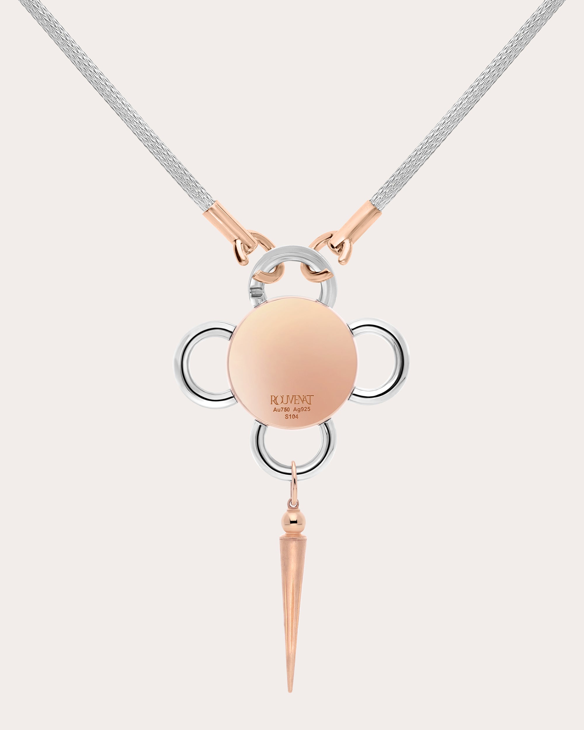 Diamond Two-Tone Bolt Pendant Necklace