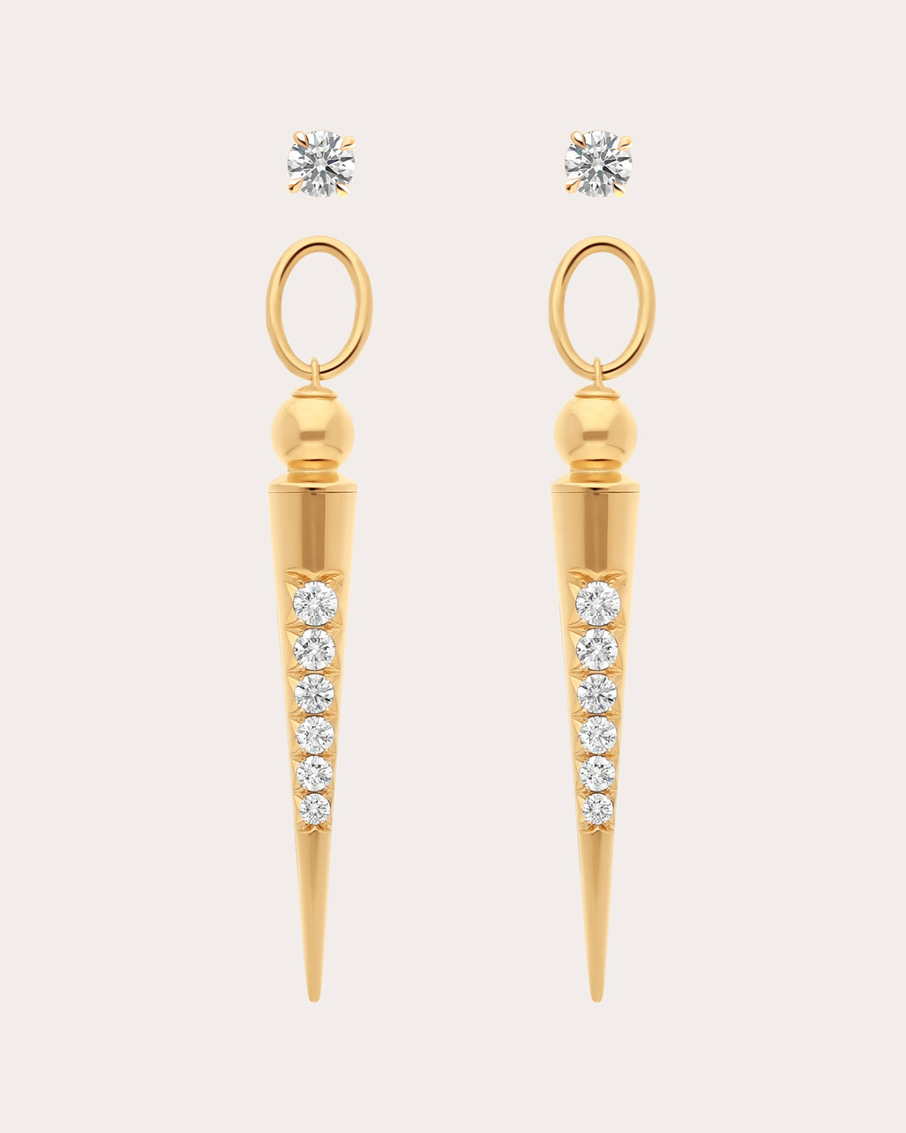 Diamond & 18k Gold Pampille Spike Drop Earrings
