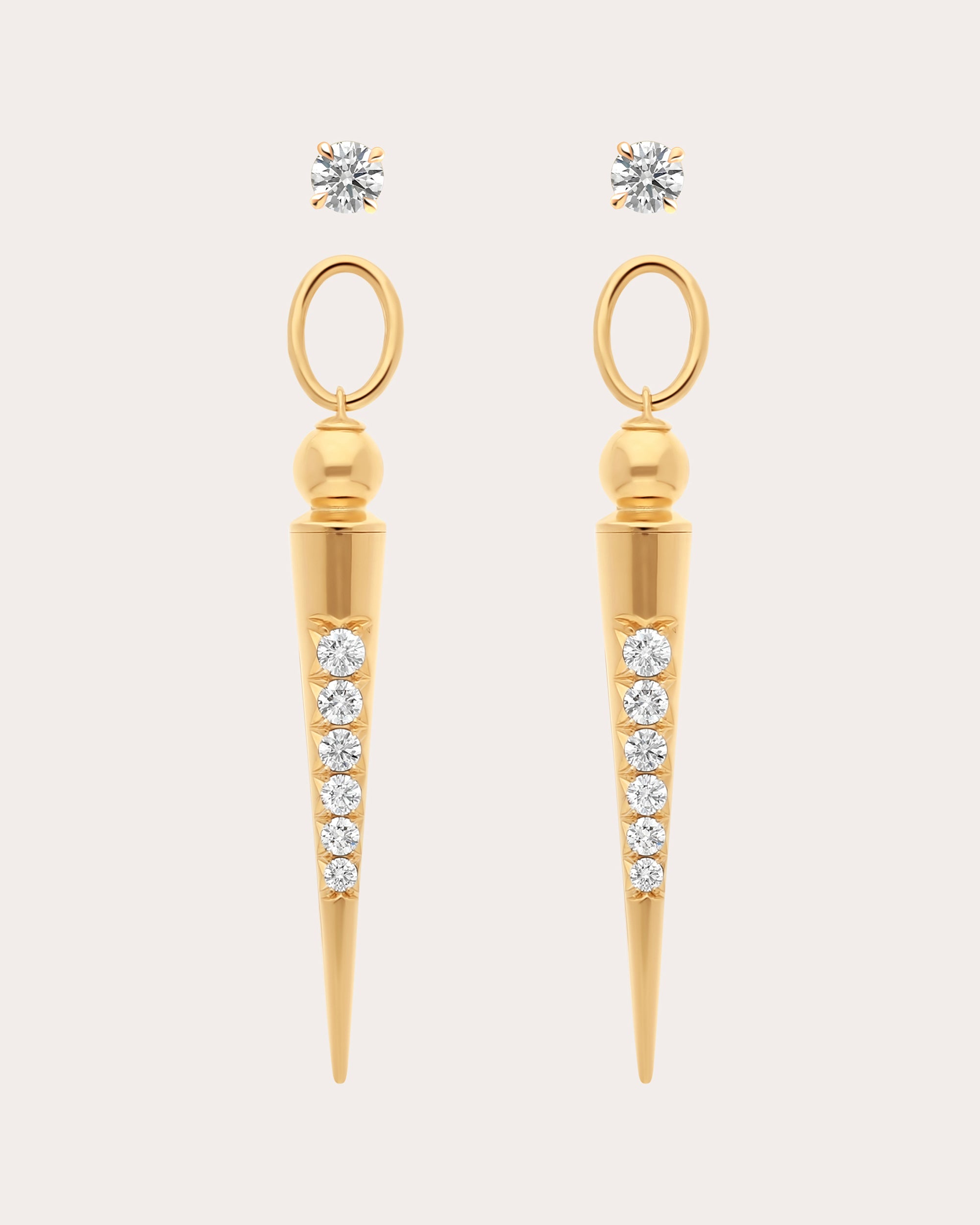 Diamond & 18k Gold Pampille Spike Drop Earrings