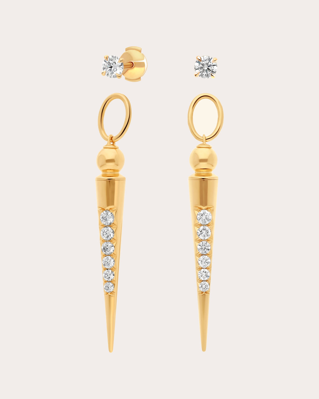 Diamond & 18k Gold Pampille Spike Drop Earrings
