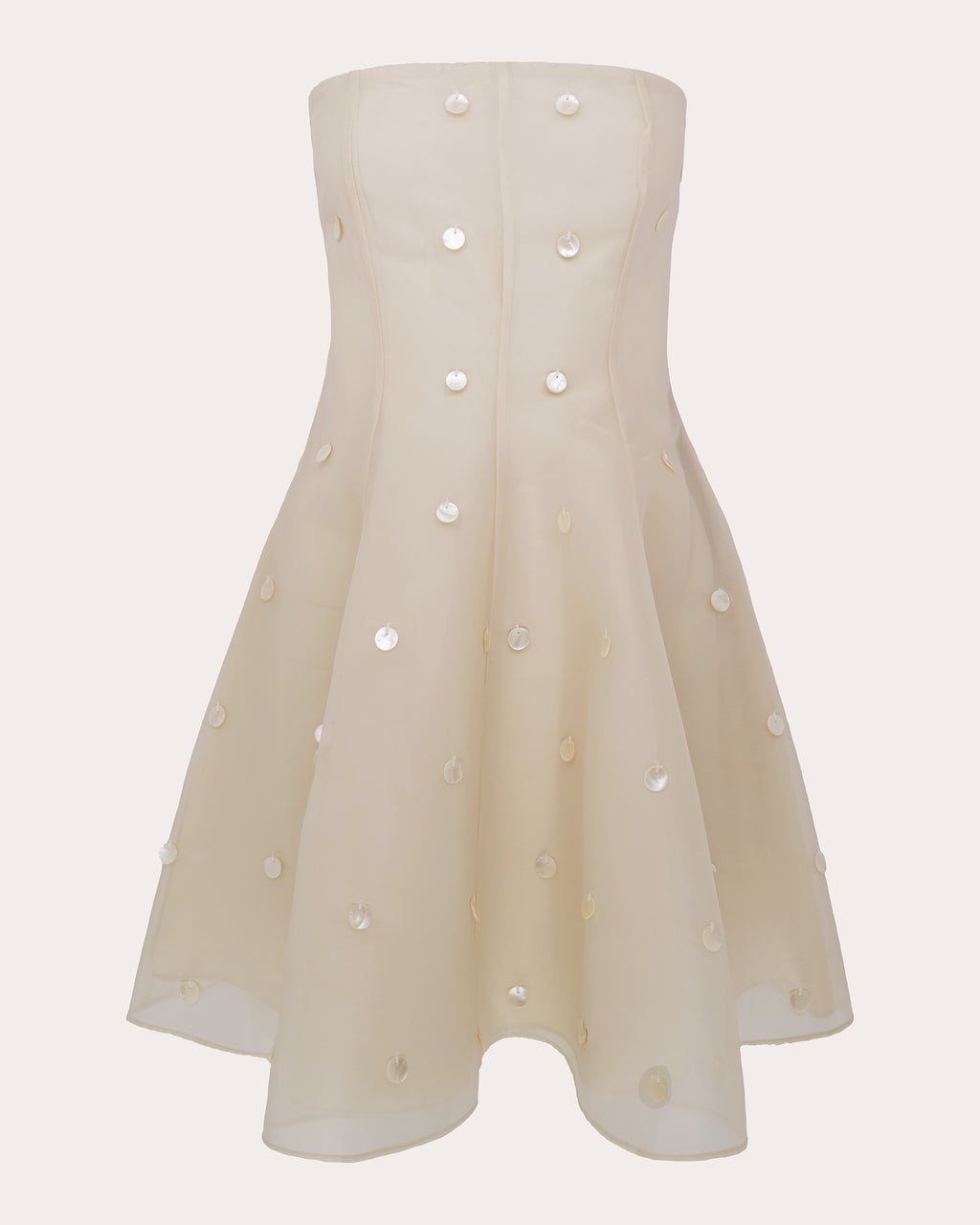 Sable Pearl Strapless Mini Dress