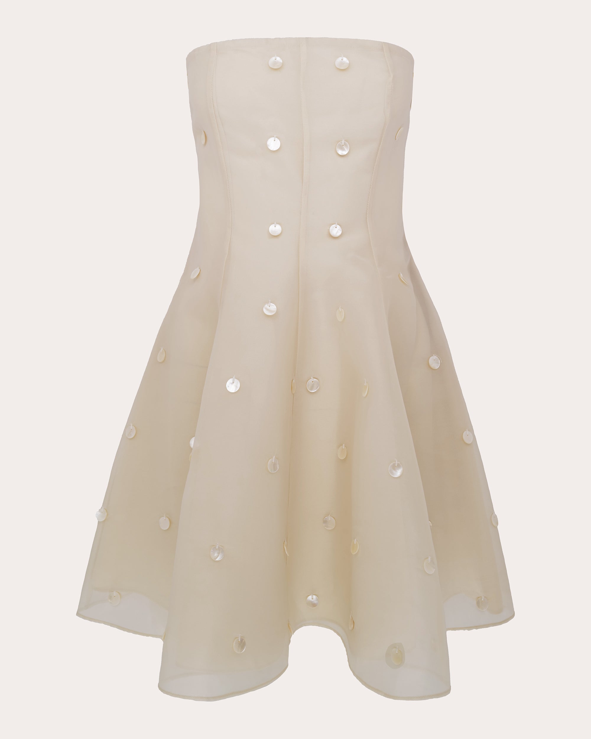 Sable Pearl Strapless Mini Dress