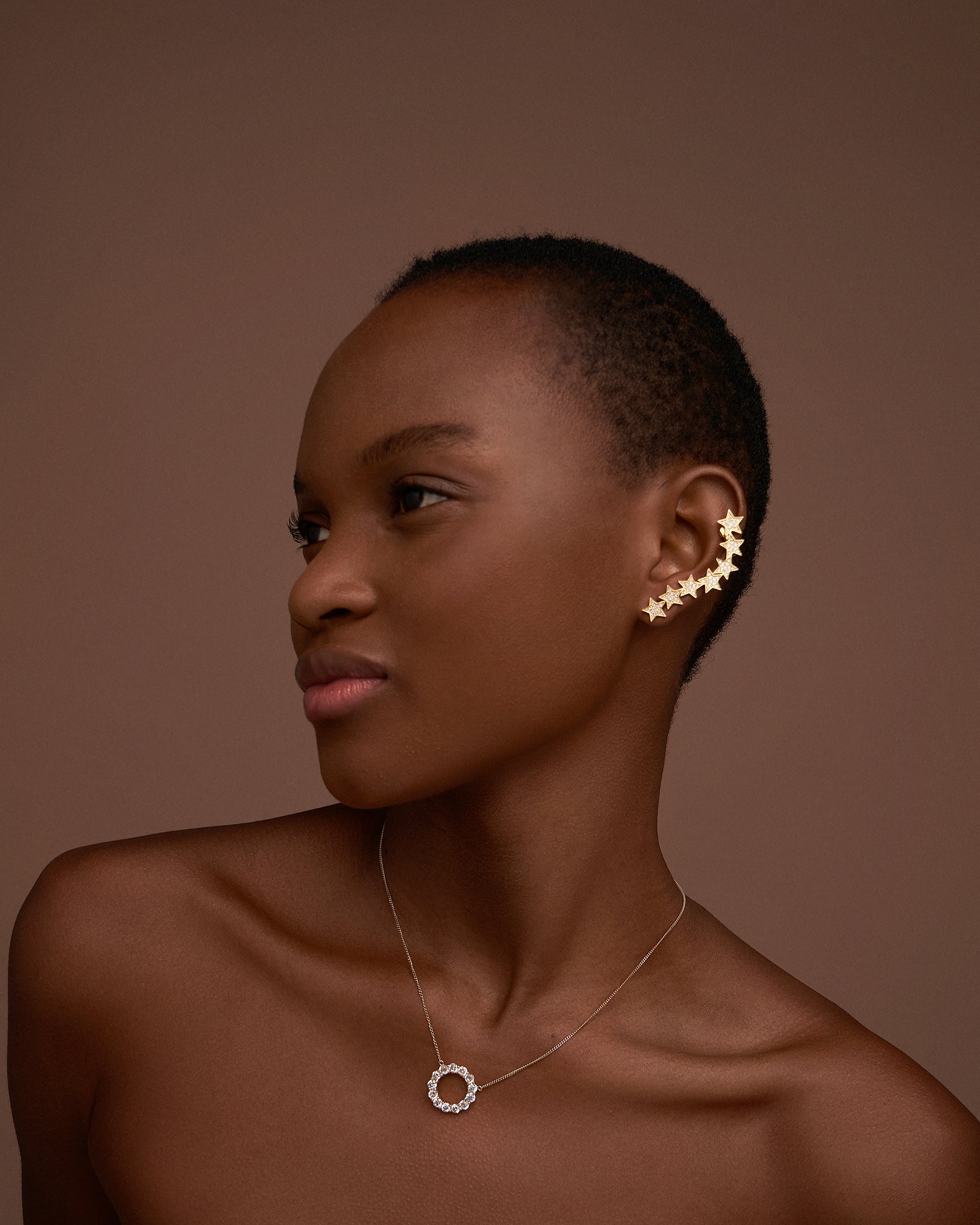 Diamond & 18k Gold Mimosa Party Ear Cuff Set