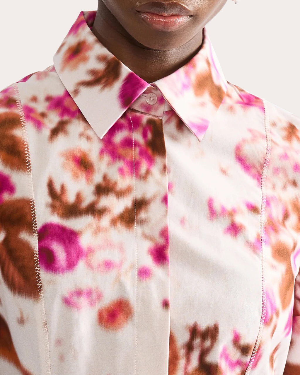 Floral Cotton A-Line Midi Shirt Dress