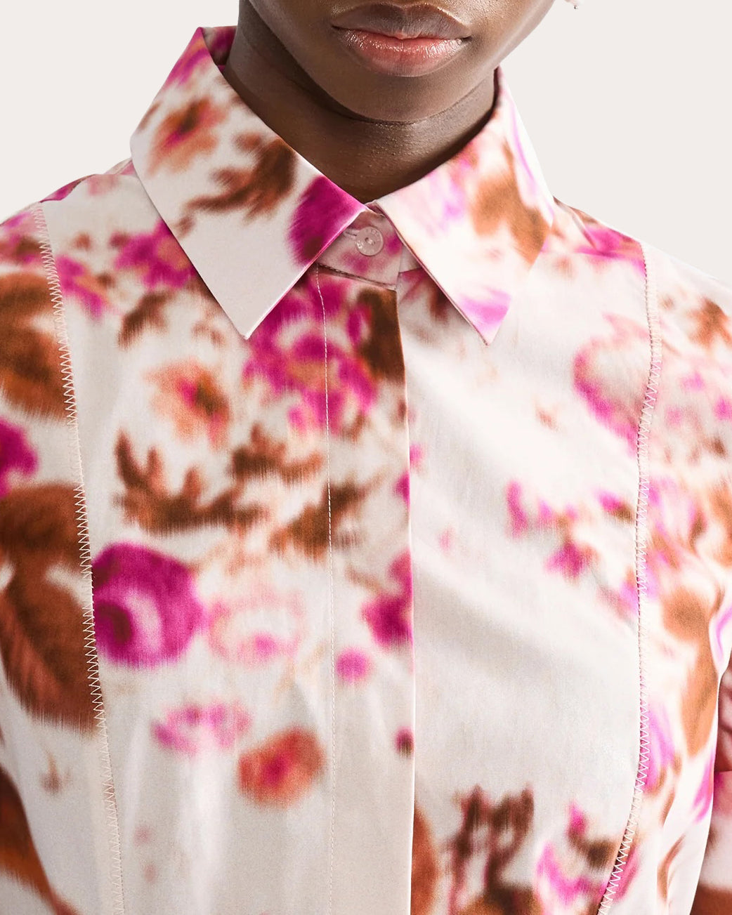 Floral Cotton A-Line Midi Shirt Dress