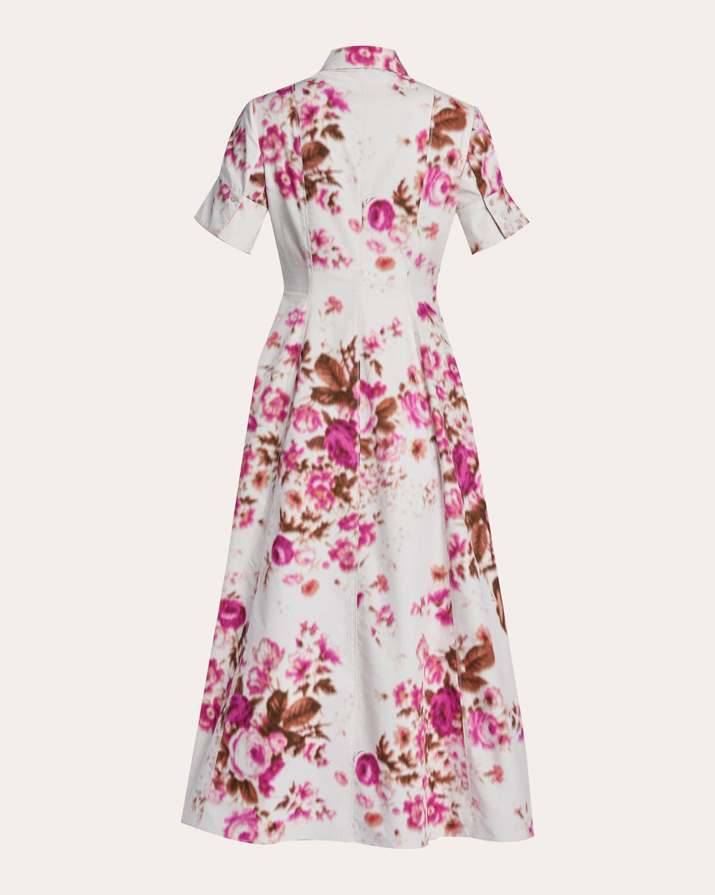 Floral Cotton A-Line Midi Shirt Dress