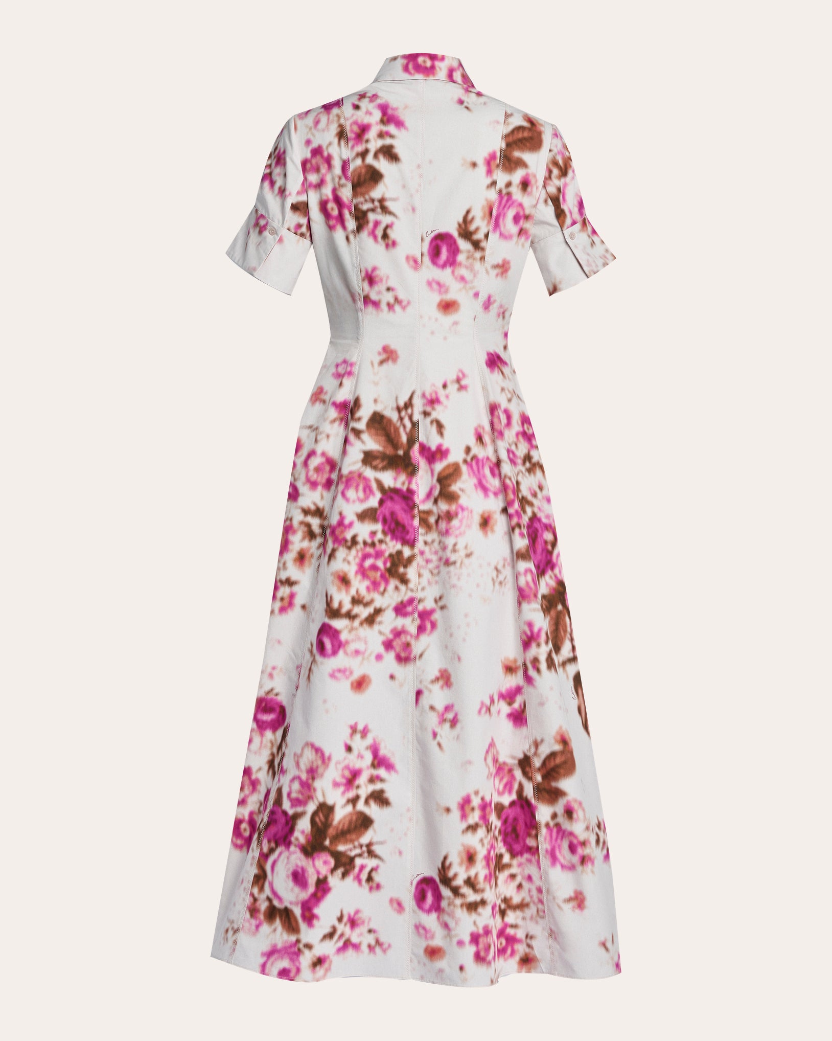 Floral Cotton A-Line Midi Shirt Dress