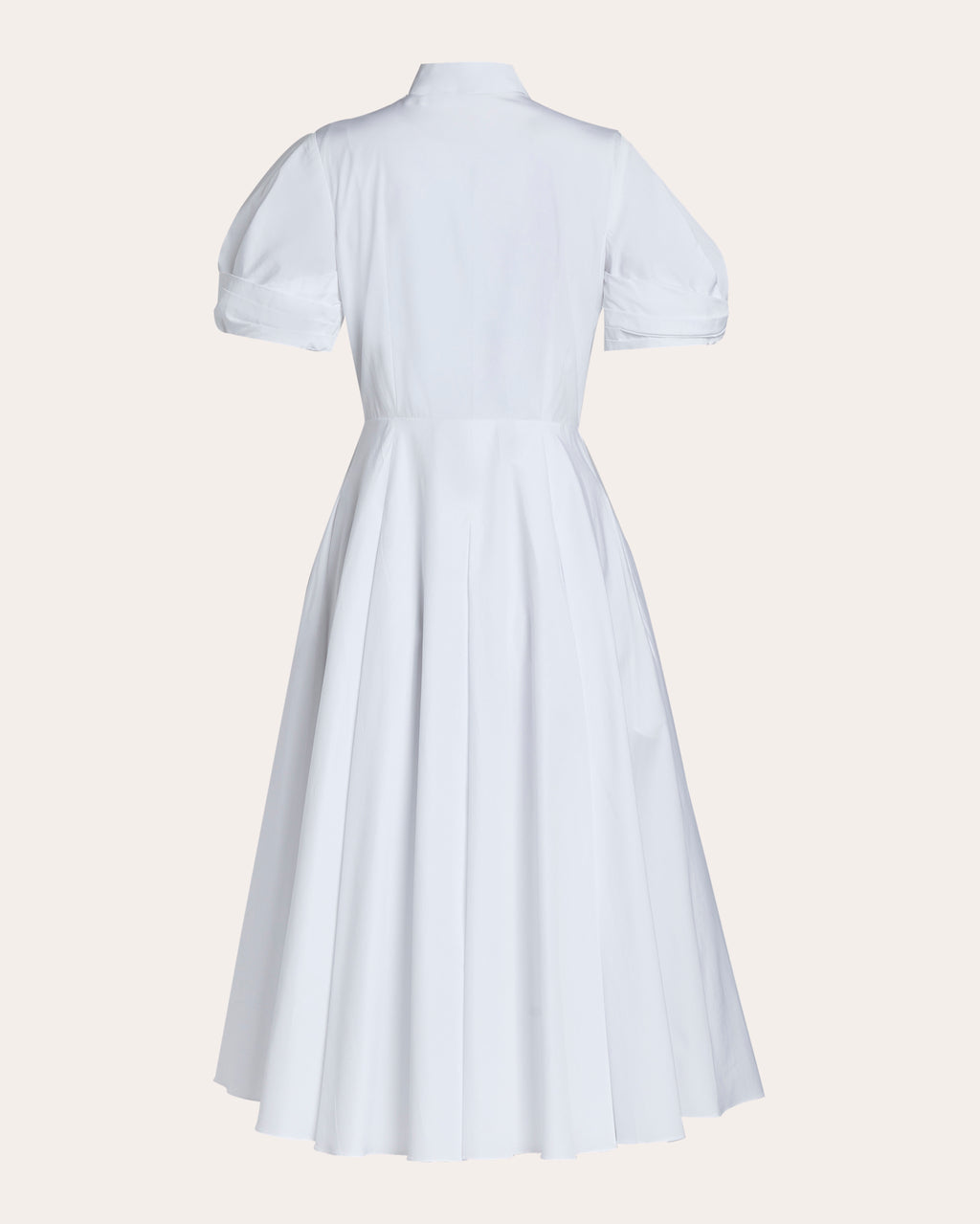 Floral Appliqué Cotton Midi Shirt Dress
