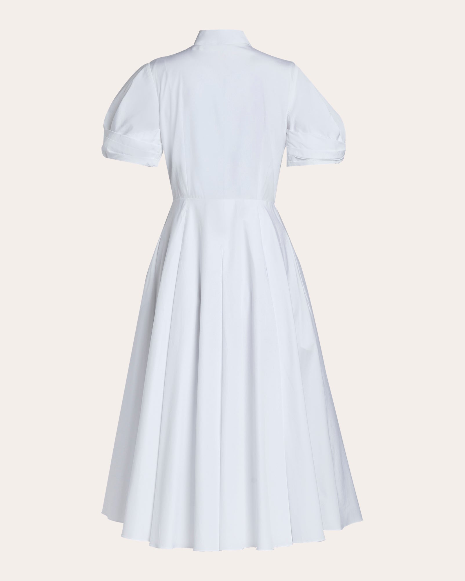 Floral Appliqué Cotton Midi Shirt Dress