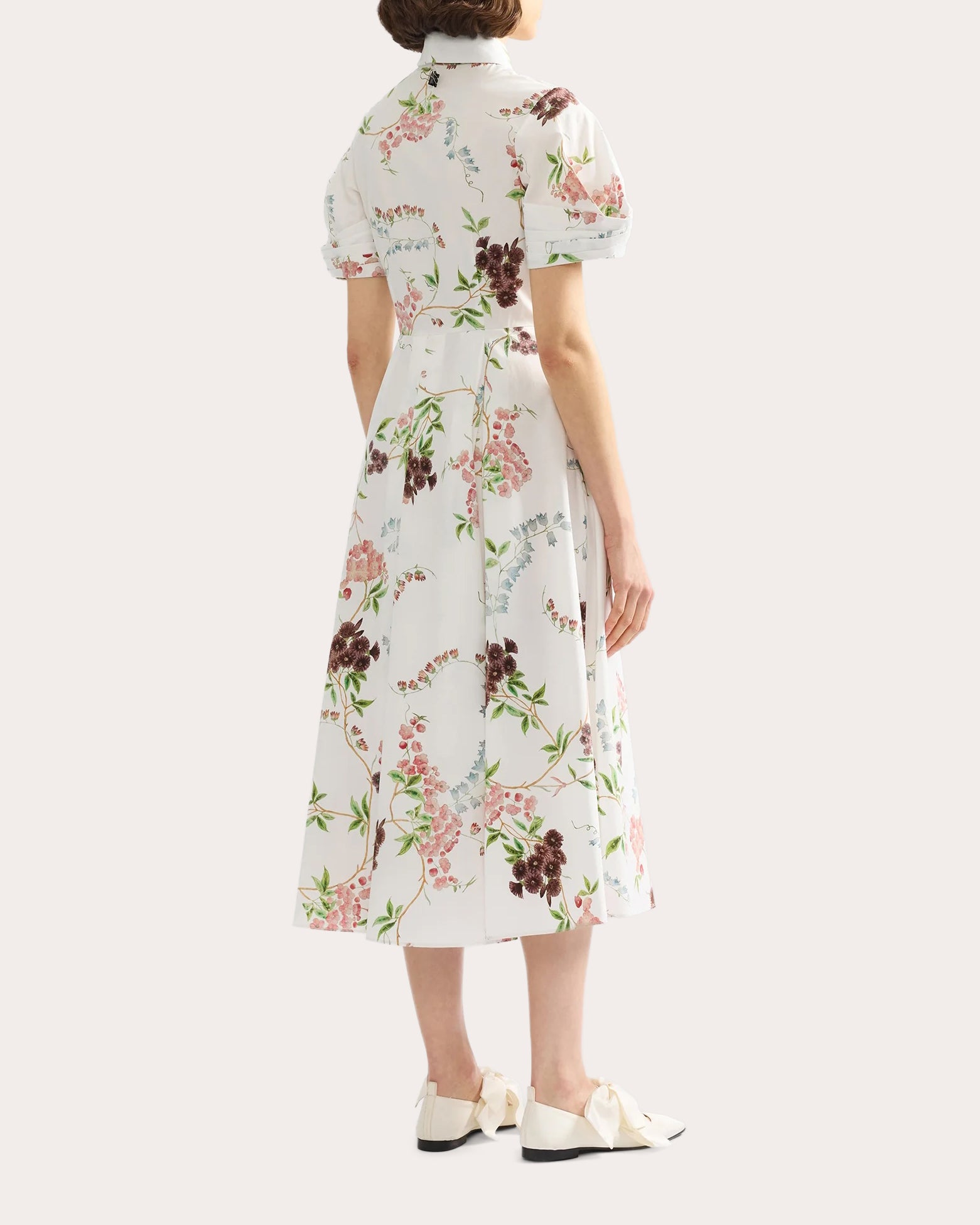Floral Cotton Midi Shirt Dress