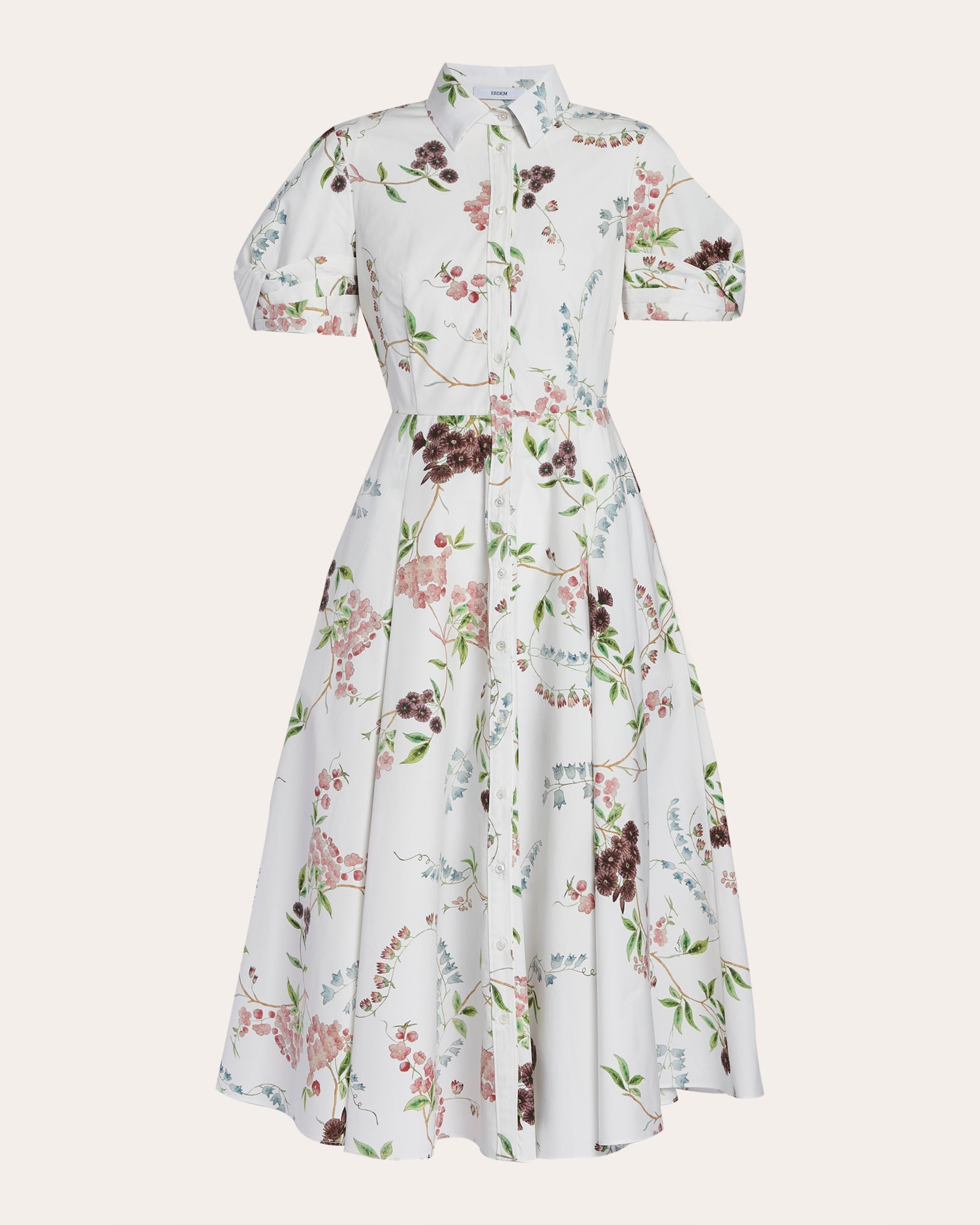 Floral Cotton Midi Shirt Dress