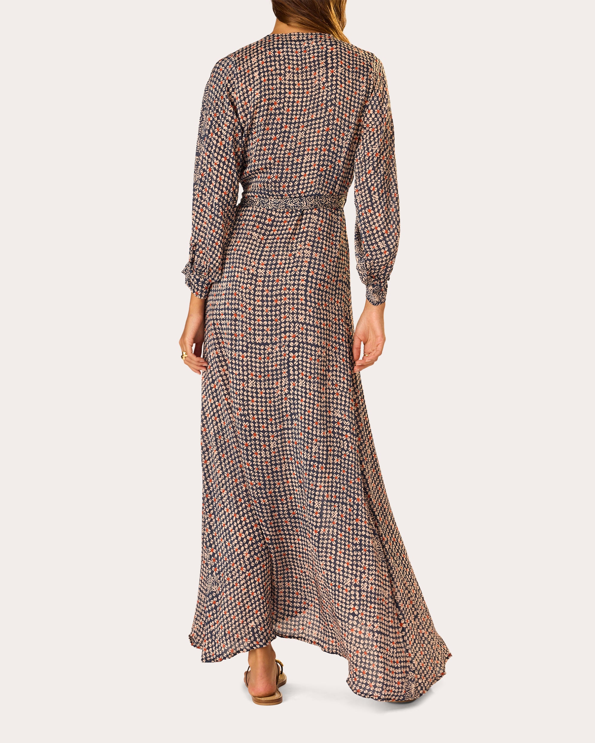 Kate Floral Gathered Wrap Maxi Dress