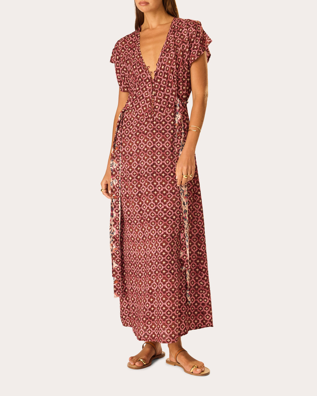 Monica Mosaic V-Neck Maxi Dress