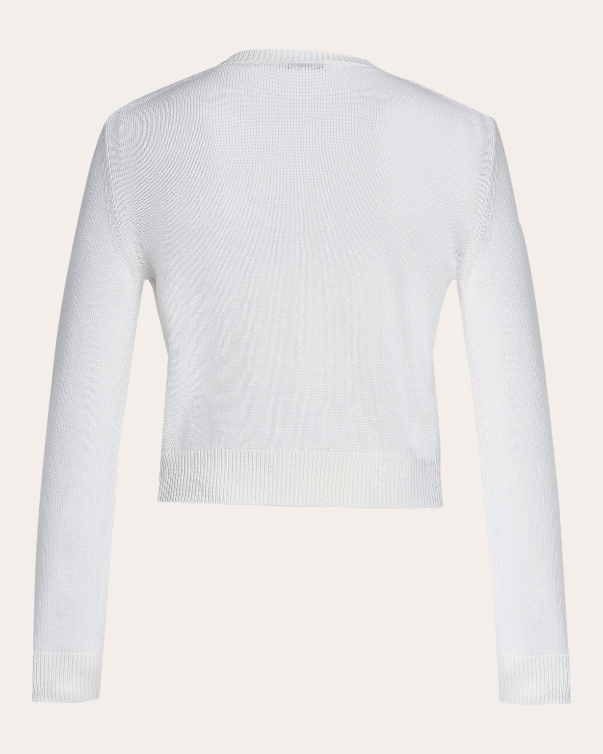 Floral Appliqué Merino Wool Cardigan