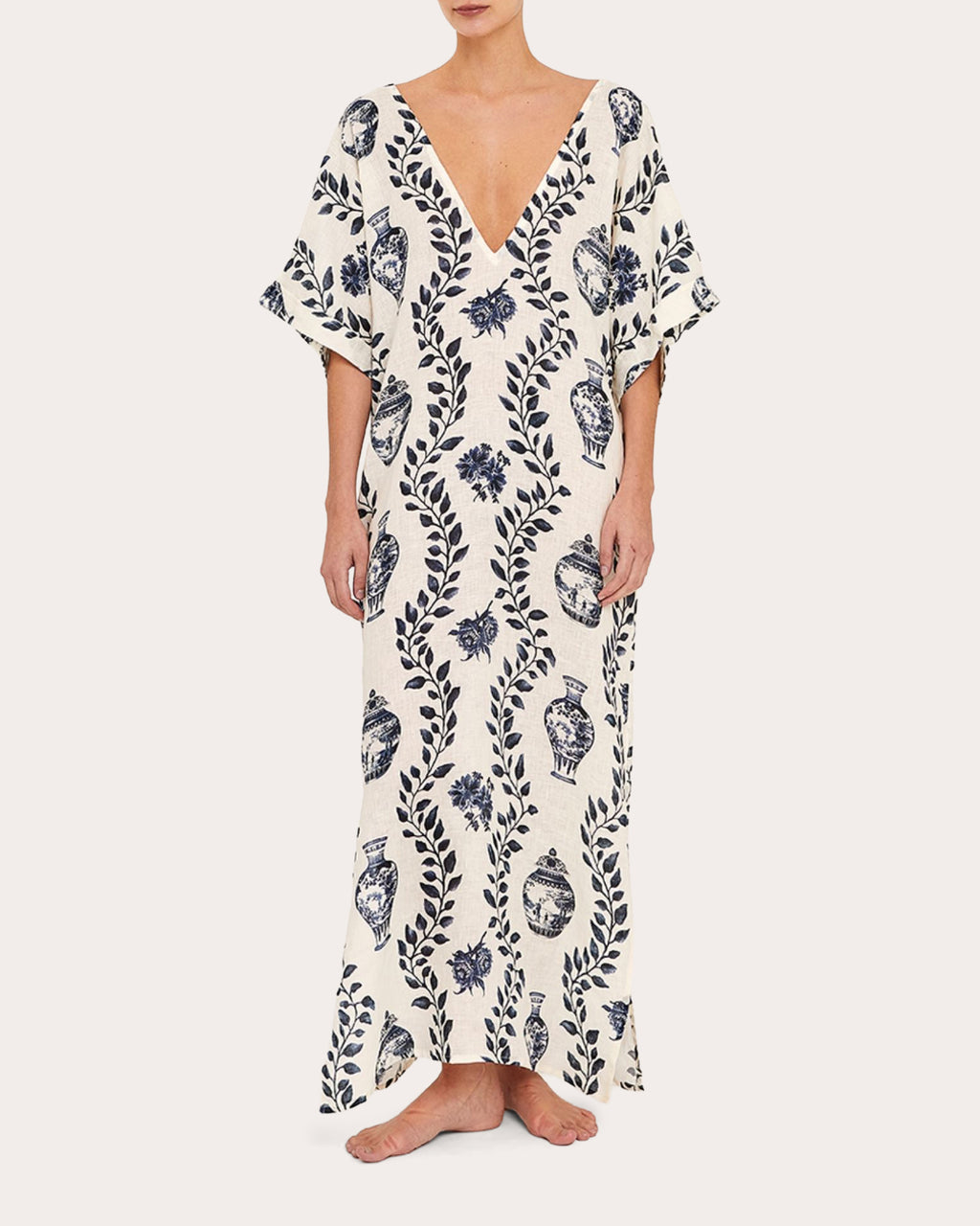 Dynastie Royale Linen V-Neck Tunic Dress