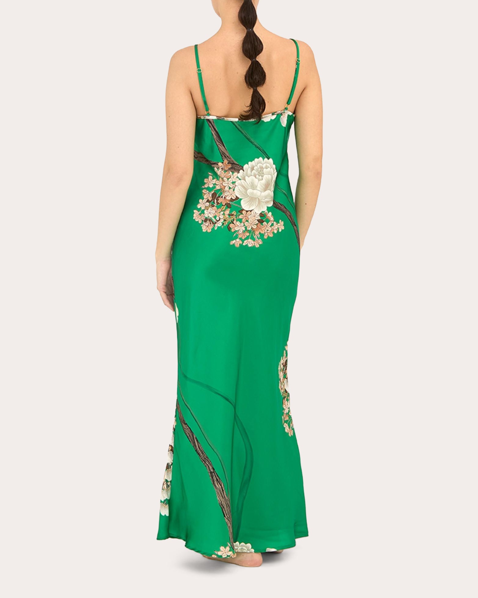 Jade Silk Midi Slip Dress