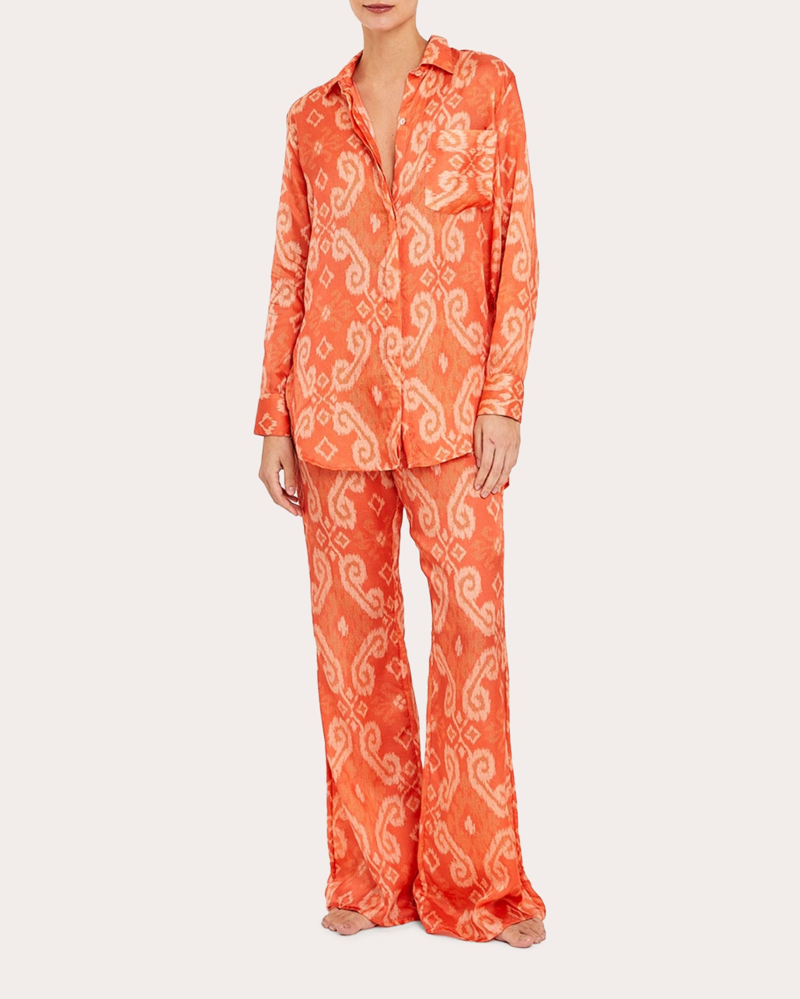 Palais des Orangers Cotton Silk Pull-On Pants