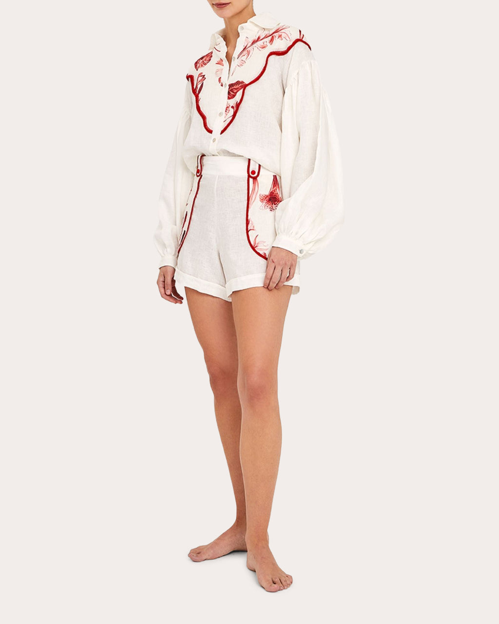 La Vie Rouge Embroidered Linen Shirt