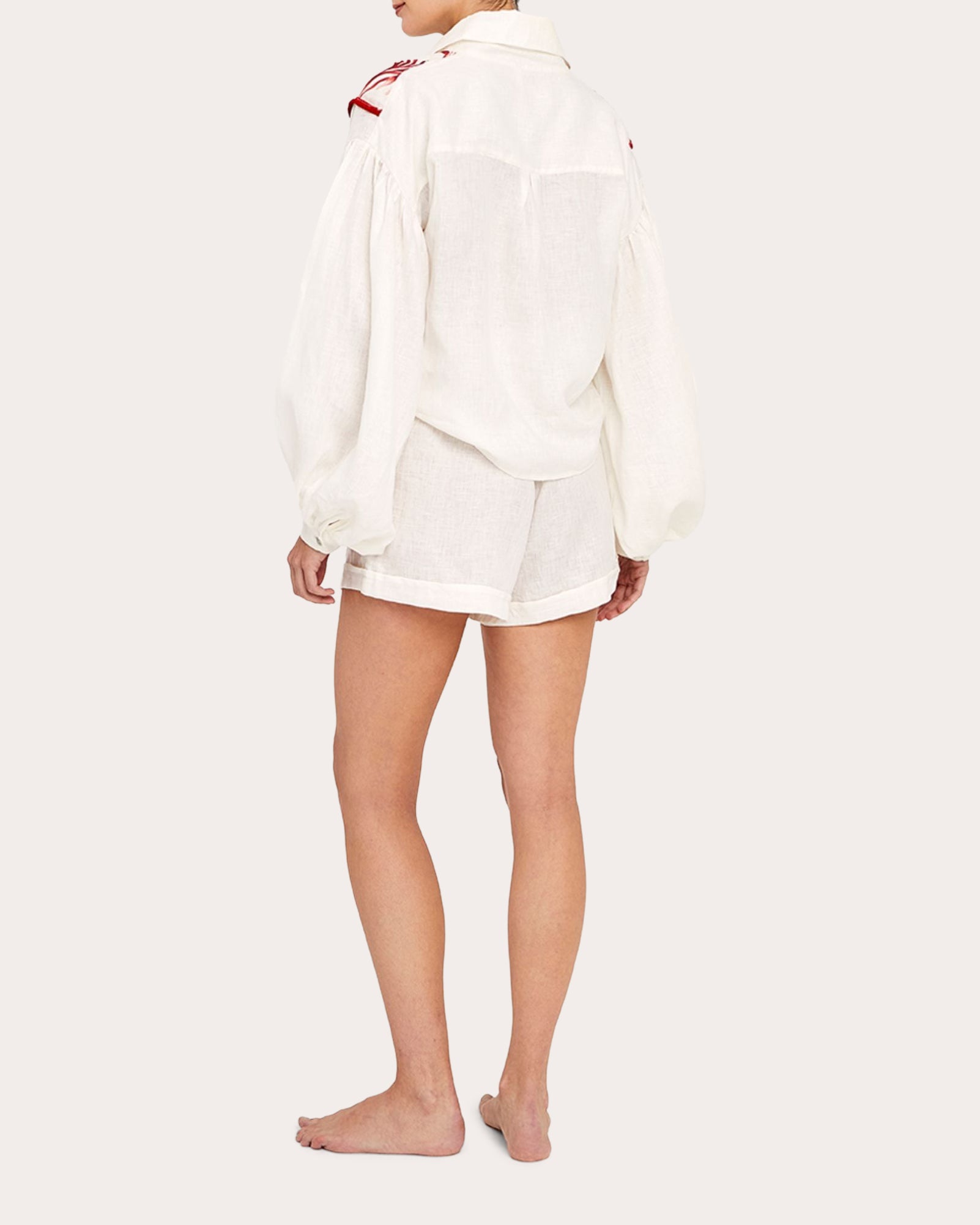La Vie Rouge Embroidered Linen Shirt