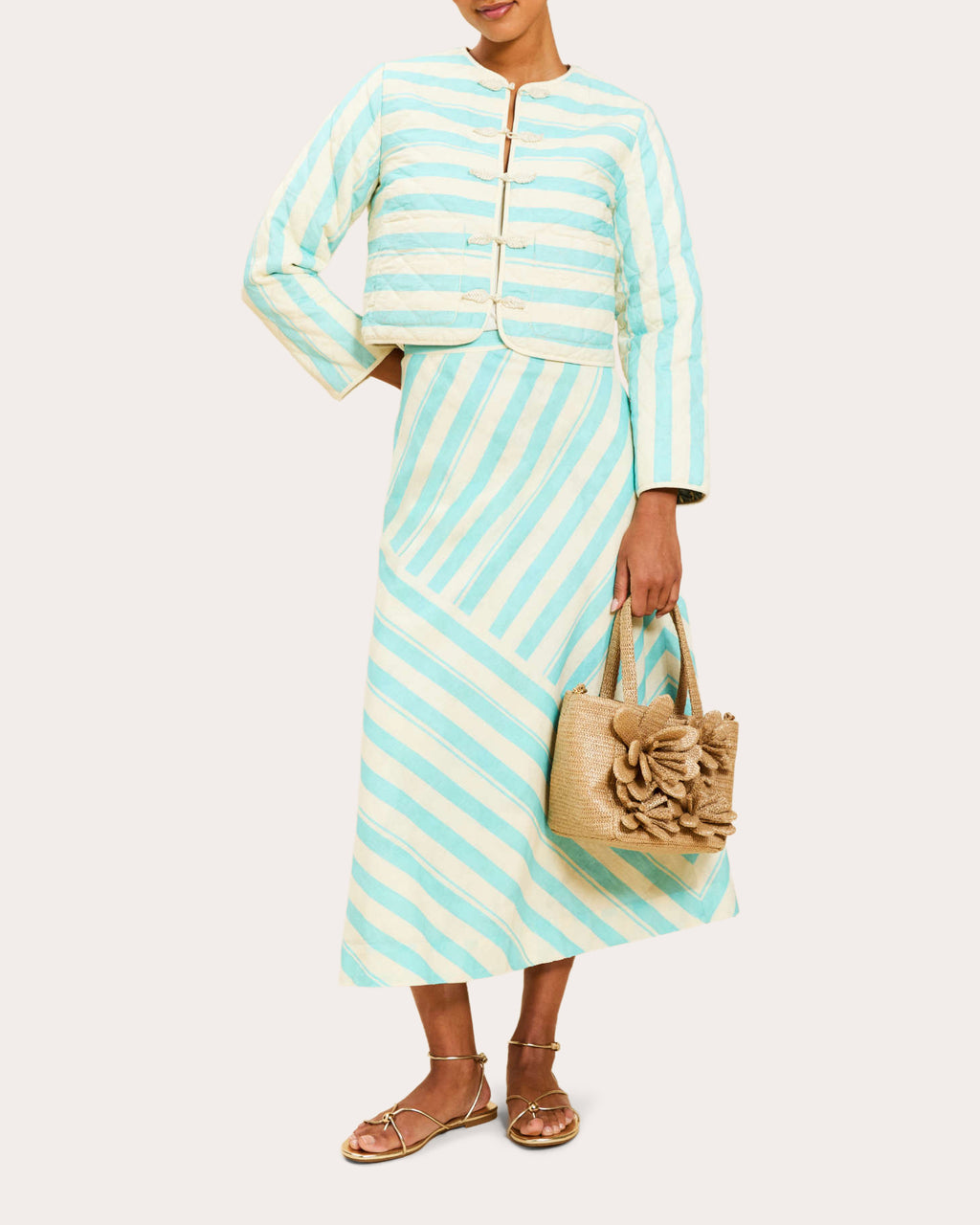 Santiago Reversible Cotton Bias-Cut Midi Skirt