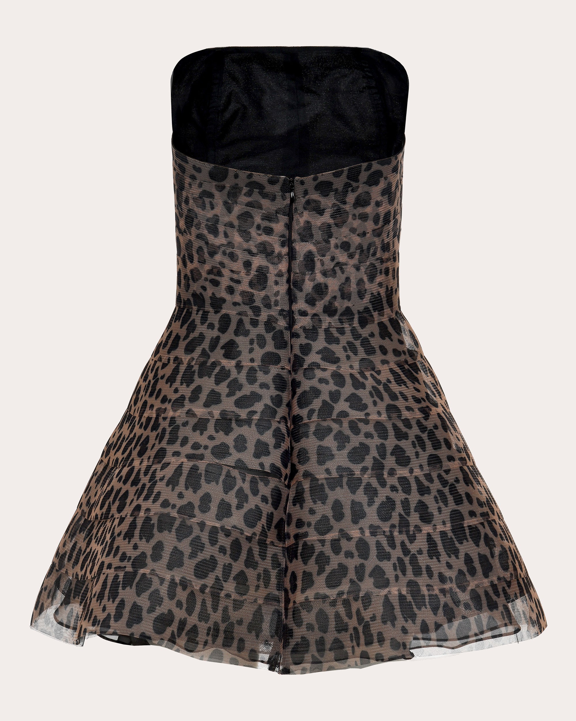 Savannah Leopard Strapless Mini Dress