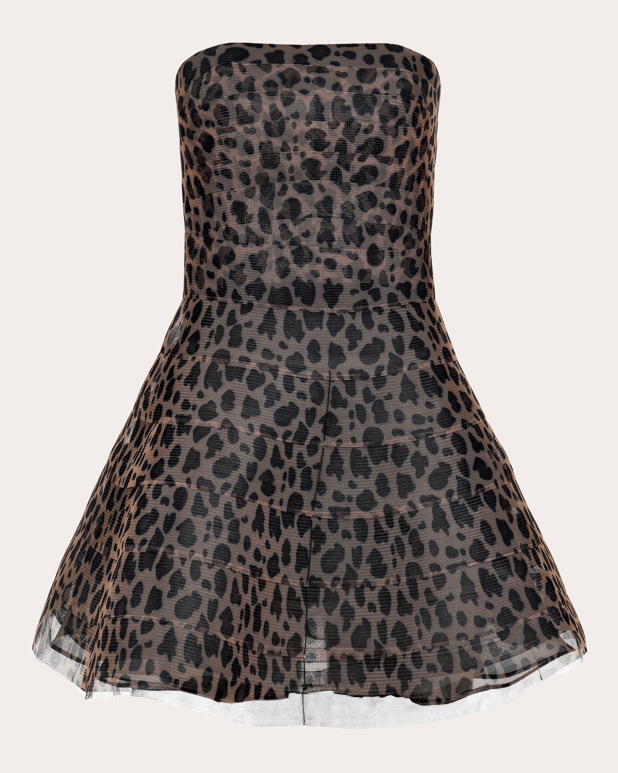 Savannah Leopard Strapless Mini Dress