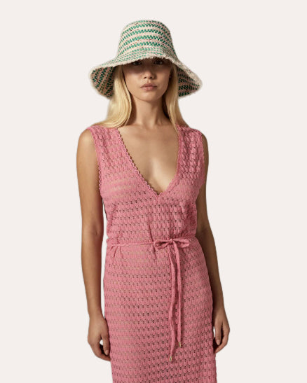Cintia Bouclé Stripe Bucket Hat