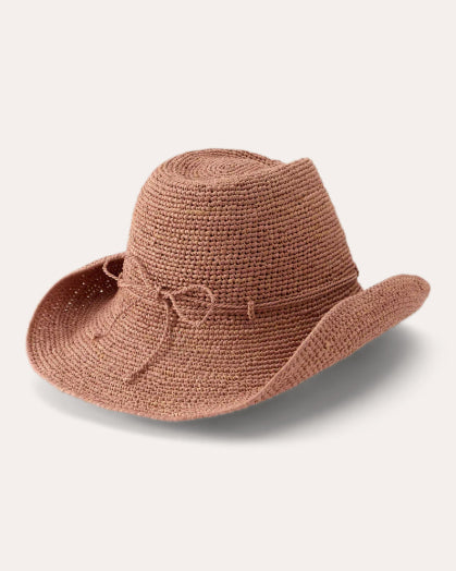Belen Crocheted Raffia Cowboy Fedora