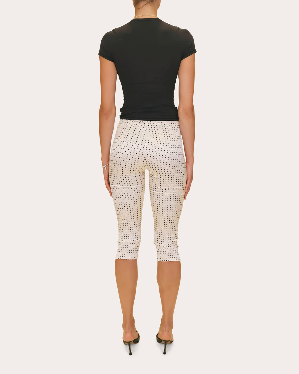 Shreya Polka Dot Crepe Capri Pants