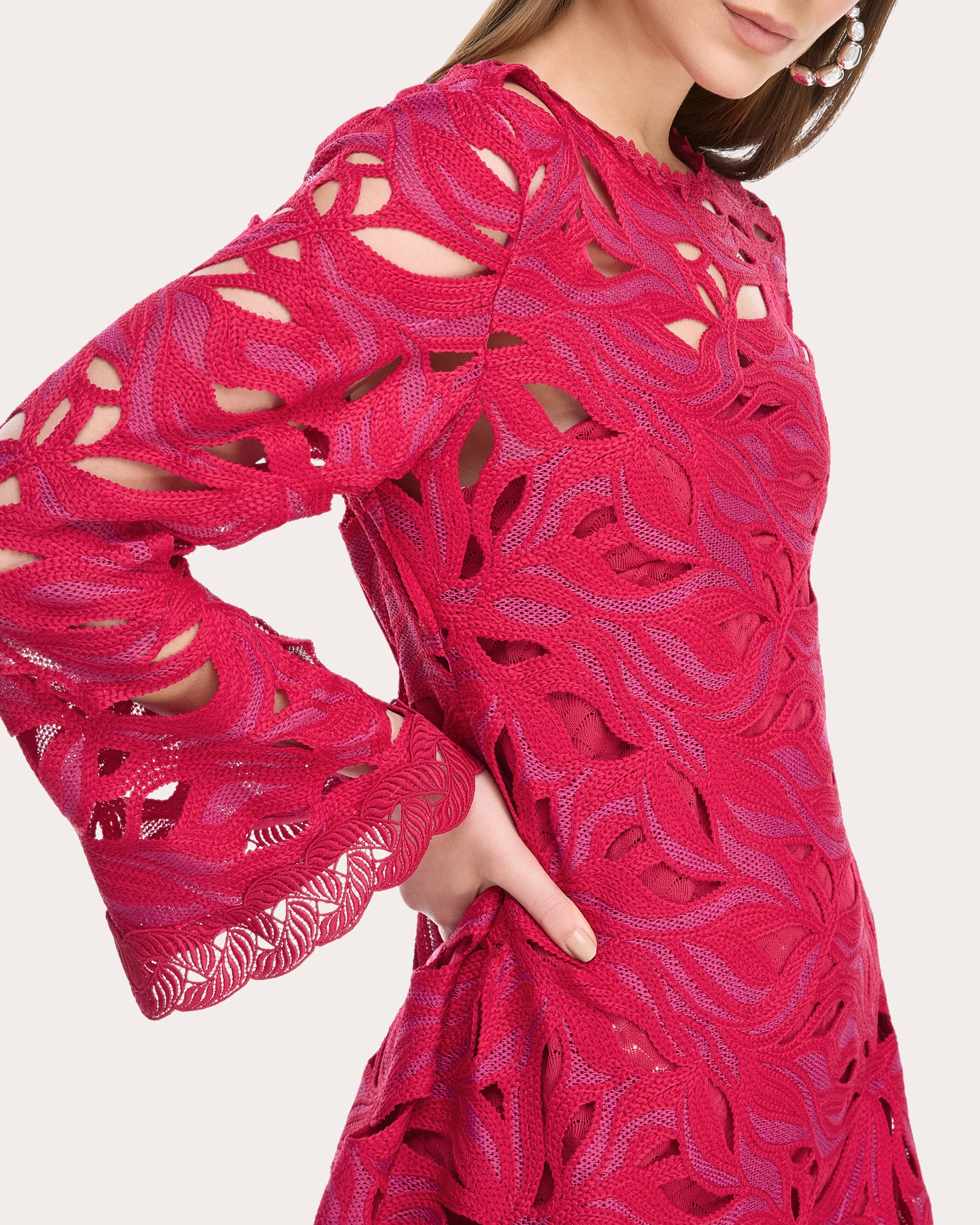 Solsticio Embroidered Mini Shift Dress