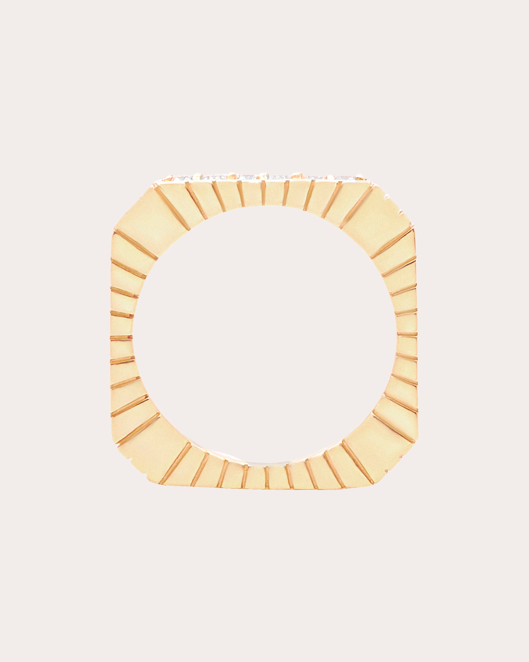 Diamond & 14k Gold Spark Etched Stackable Ring