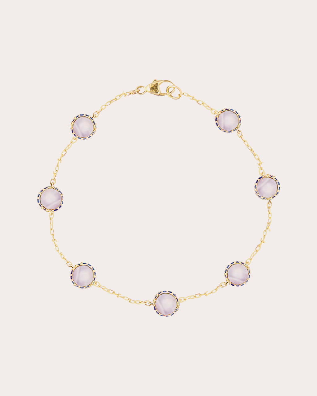 Sapphire & Lace Agate Found Station Bracelet