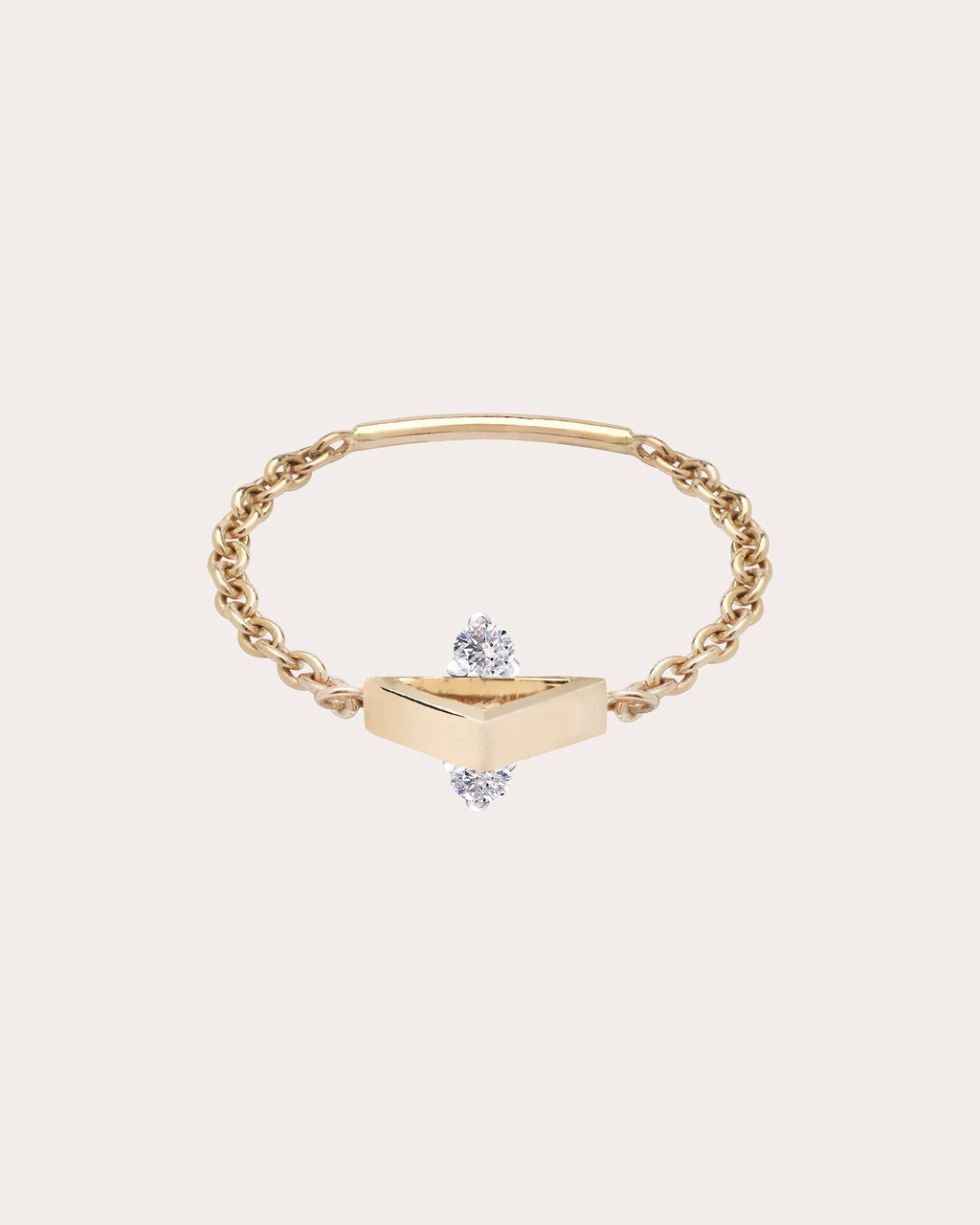 Diamond Mini Tricone Duo Pinky Ring