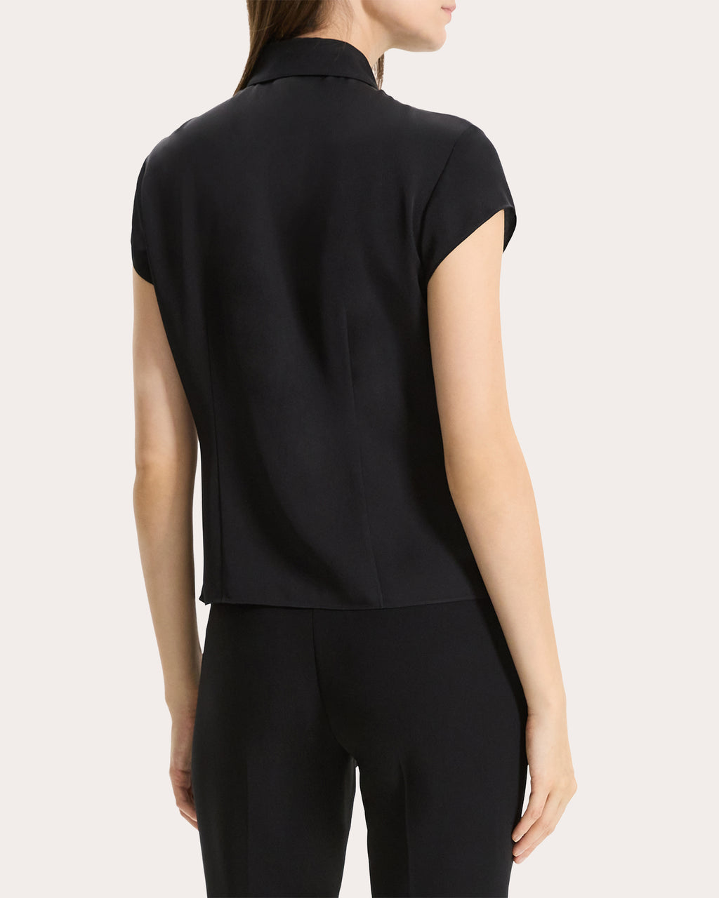 Silk Cap-Sleeve Shirt