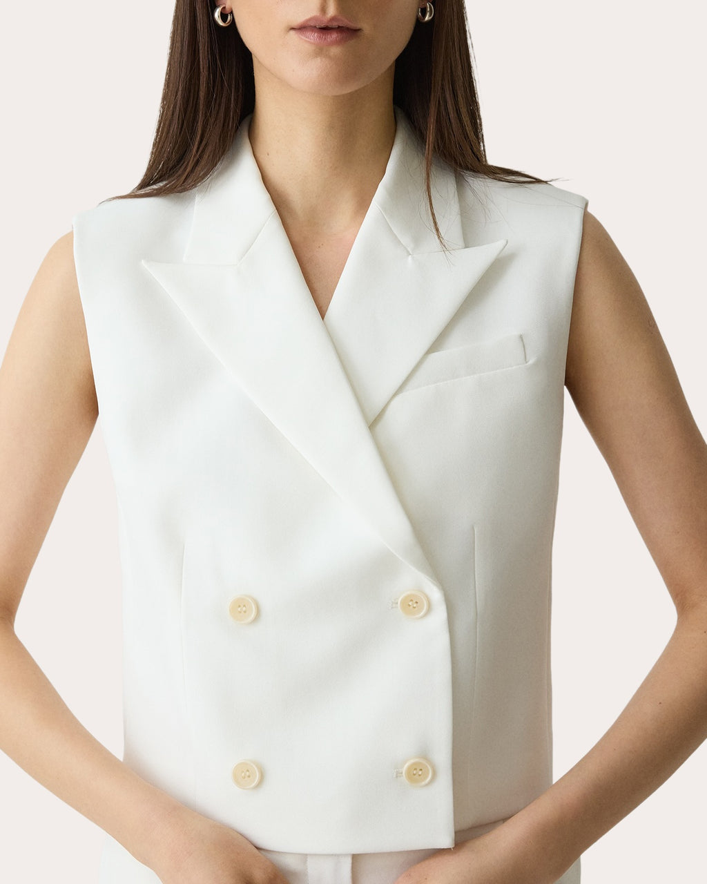 City Twill Peak Double-Breasted Vest