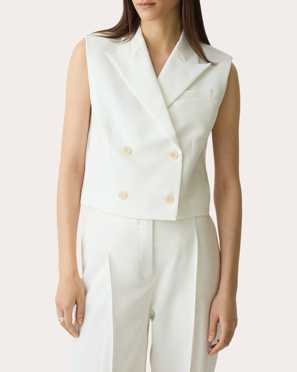 City Twill Peak Double-Breasted Vest