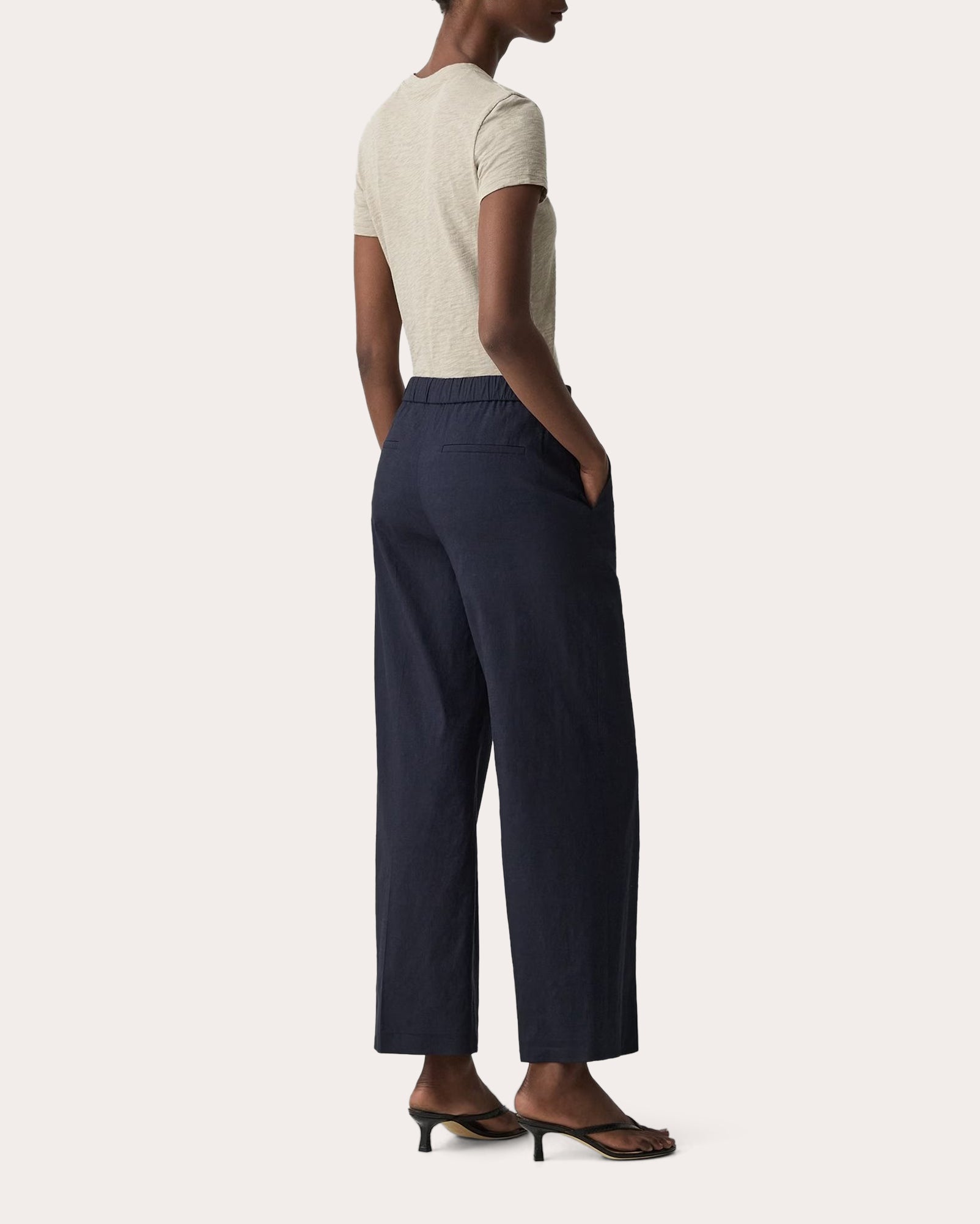 Good Linen Classic Straight Pull-On Pants