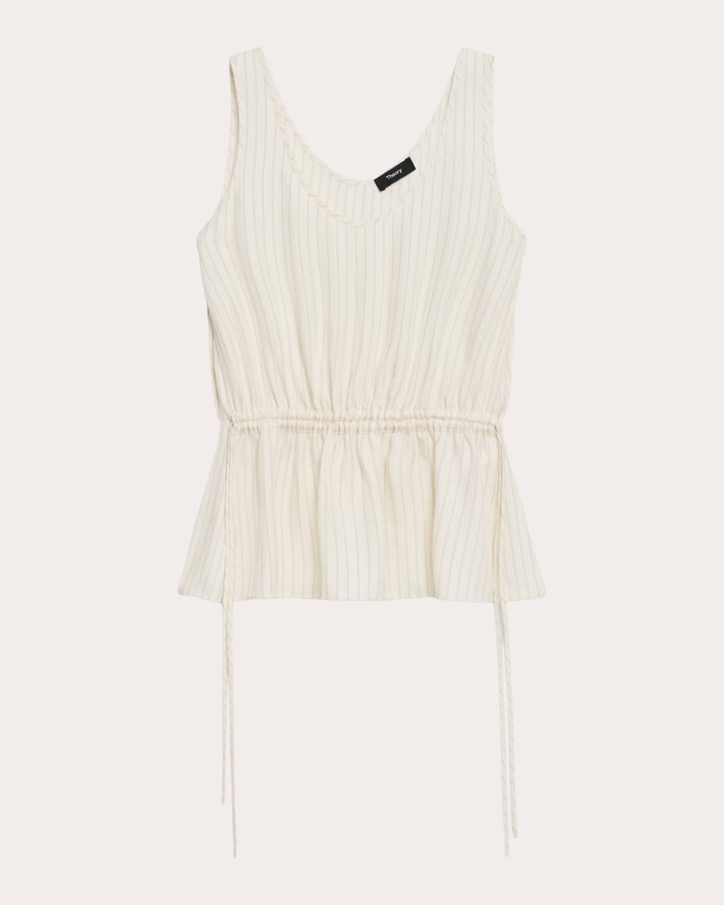 Washed Twill Stripe Drawstring Tank Top