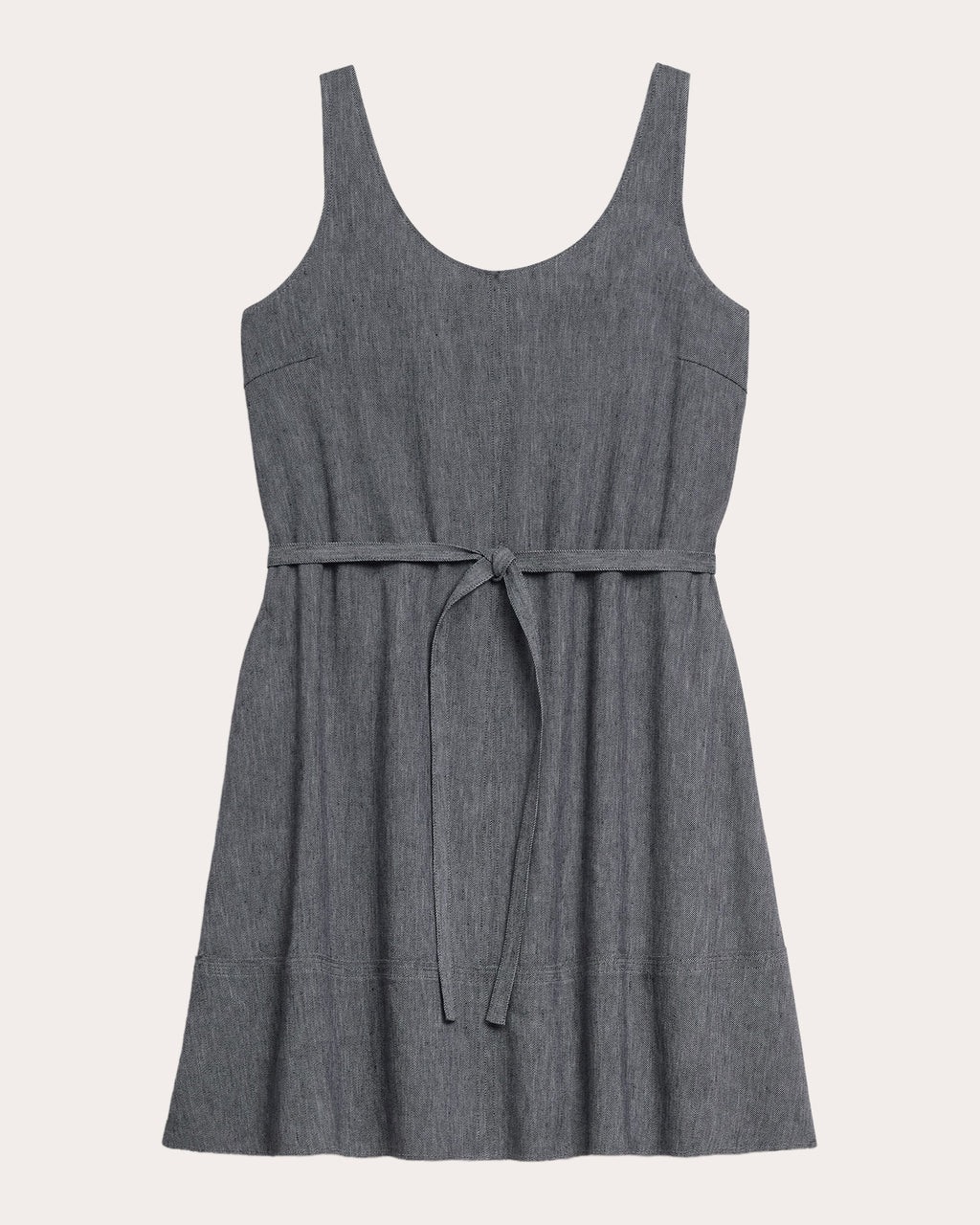Fluid Linen Belted Tank Mini Dress
