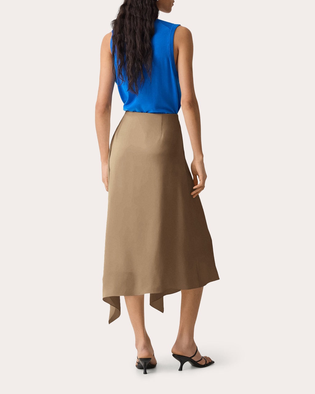 Satin Draped Sarong Skirt
