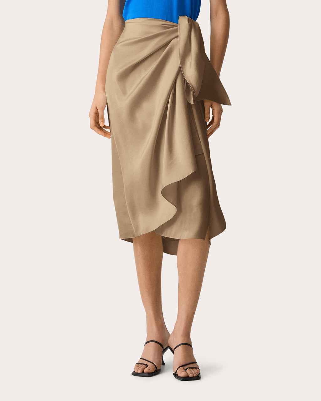 Satin Draped Sarong Skirt